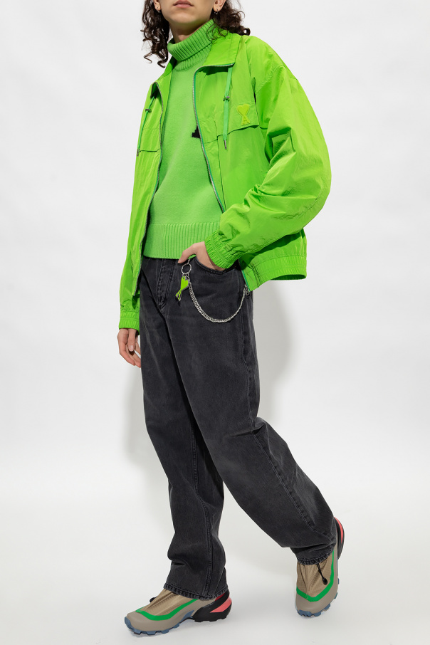 Ami Alexandre Mattiussi For Superdry Green Organic Cotton Academy Stripe Polo Shirt