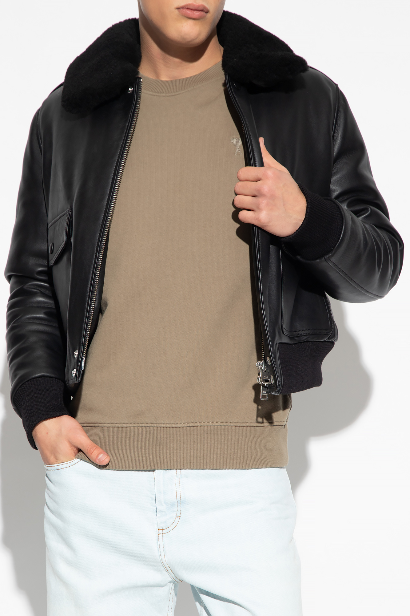 Ami Alexandre Mattiussi Leather jacket