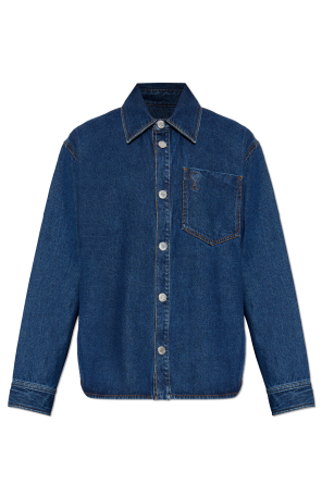 Denim shirt with logo