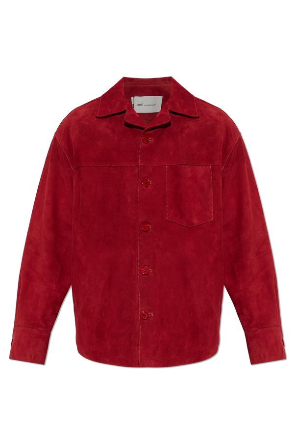 Suede jacket with embroidered logo od Ami Alexandre Mattiussi