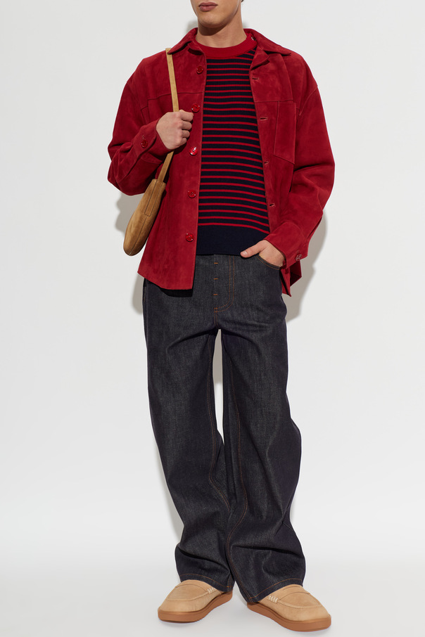 Ami Alexandre Mattiussi Wildlederjacke mit gesticktem Logo