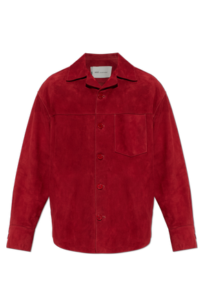 Wildlederjacke mit gesticktem Logo