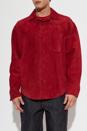 Ami Alexandre Mattiussi Wildlederjacke mit gesticktem Logo