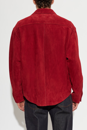 Ami Alexandre Mattiussi Wildlederjacke mit gesticktem Logo