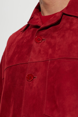 Ami Alexandre Mattiussi Wildlederjacke mit gesticktem Logo
