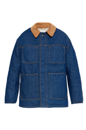 Insulated jacket with corduroy collar
