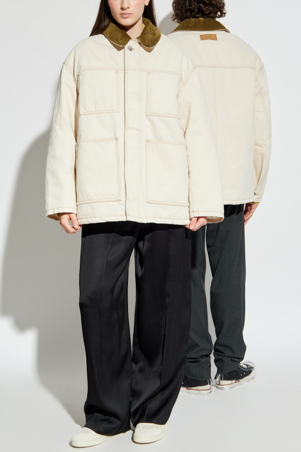 Ami Alexandre Mattiussi Ocieplana kurtka ze sztruksowym kołnierzem