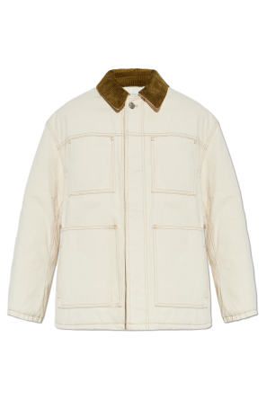 Insulated jacket with corduroy collar
