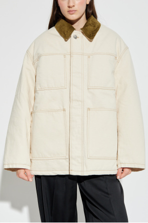 Ami Alexandre Mattiussi Ocieplana kurtka ze sztruksowym kołnierzem