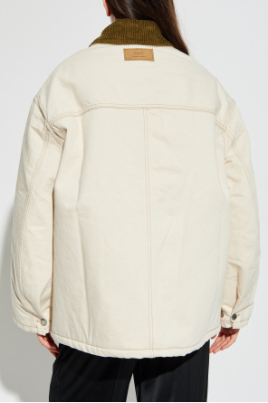 Ami Alexandre Mattiussi Ocieplana kurtka ze sztruksowym kołnierzem