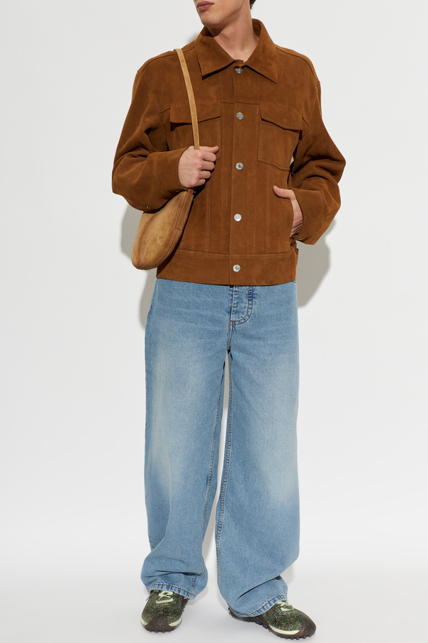Ami Alexandre Mattiussi Wildlederjacke mit gesticktem Logo