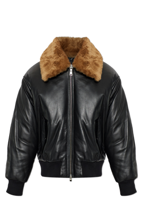 Lederjacke mit Fellkragen