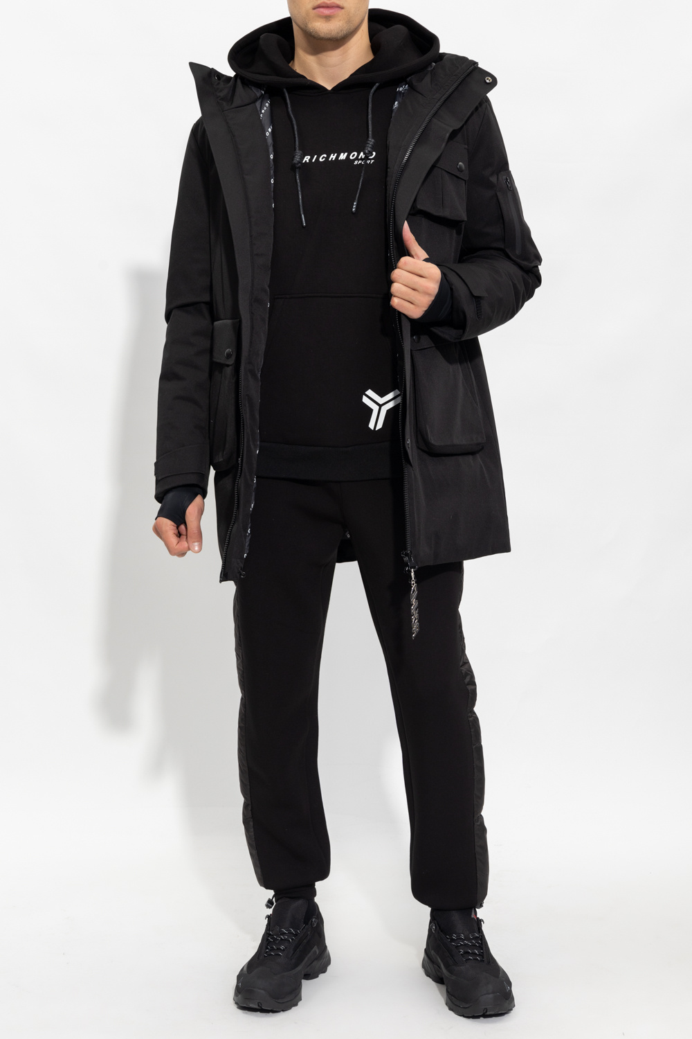 John Richmond Hooded down jacket