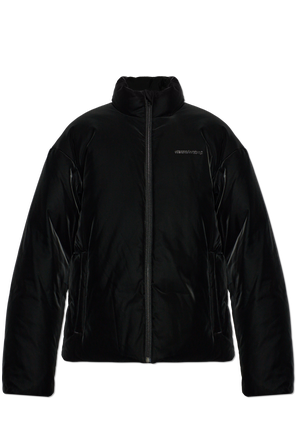 Puffer jacket with a stand-up collar