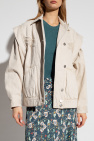 Marant Etoile cream ‘Harmon’ denim jacket with detachable sleeves
