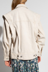 Marant Etoile cream ‘Harmon’ denim jacket with detachable sleeves