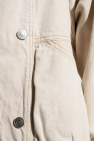 Marant Etoile cream ‘Harmon’ denim jacket with detachable sleeves