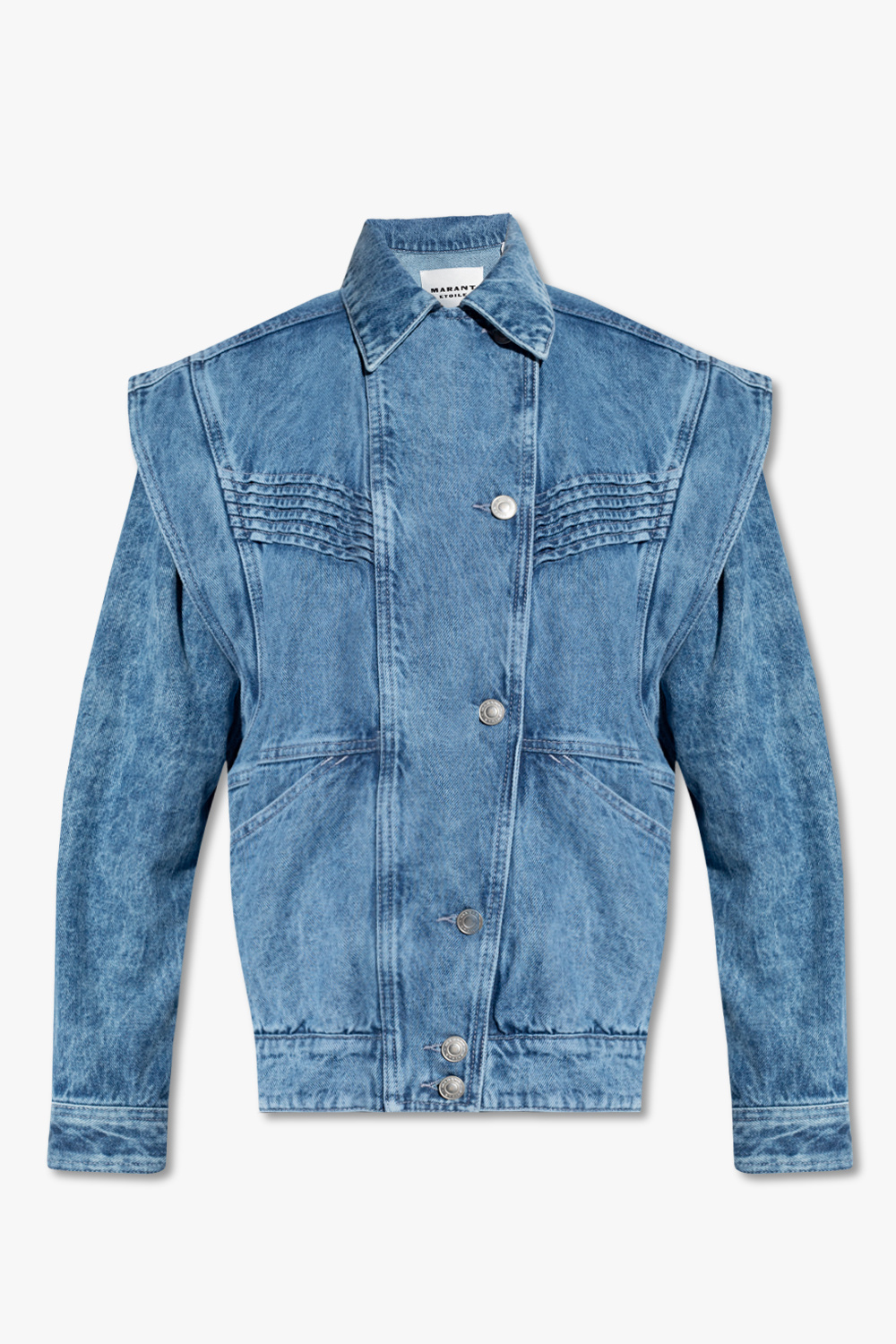 Isabel Marant Étoile ‘Harmon’ denim jacket with detachable sleeves ...