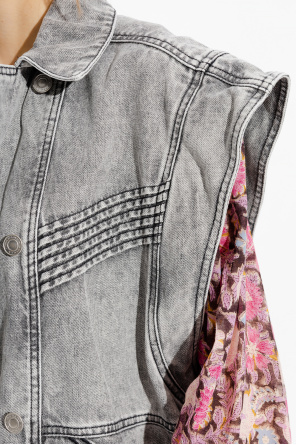 Marant Etoile ‘Harmon’ denim Gestrickter jacket with detachable sleeves