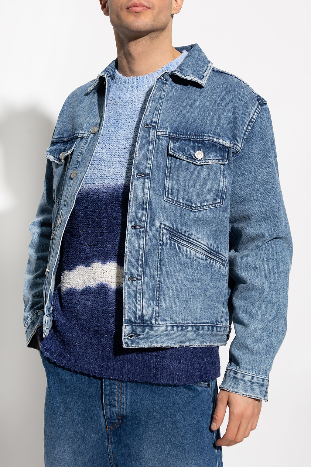 Men's Jango Embroidered Denim Jacket In Blue