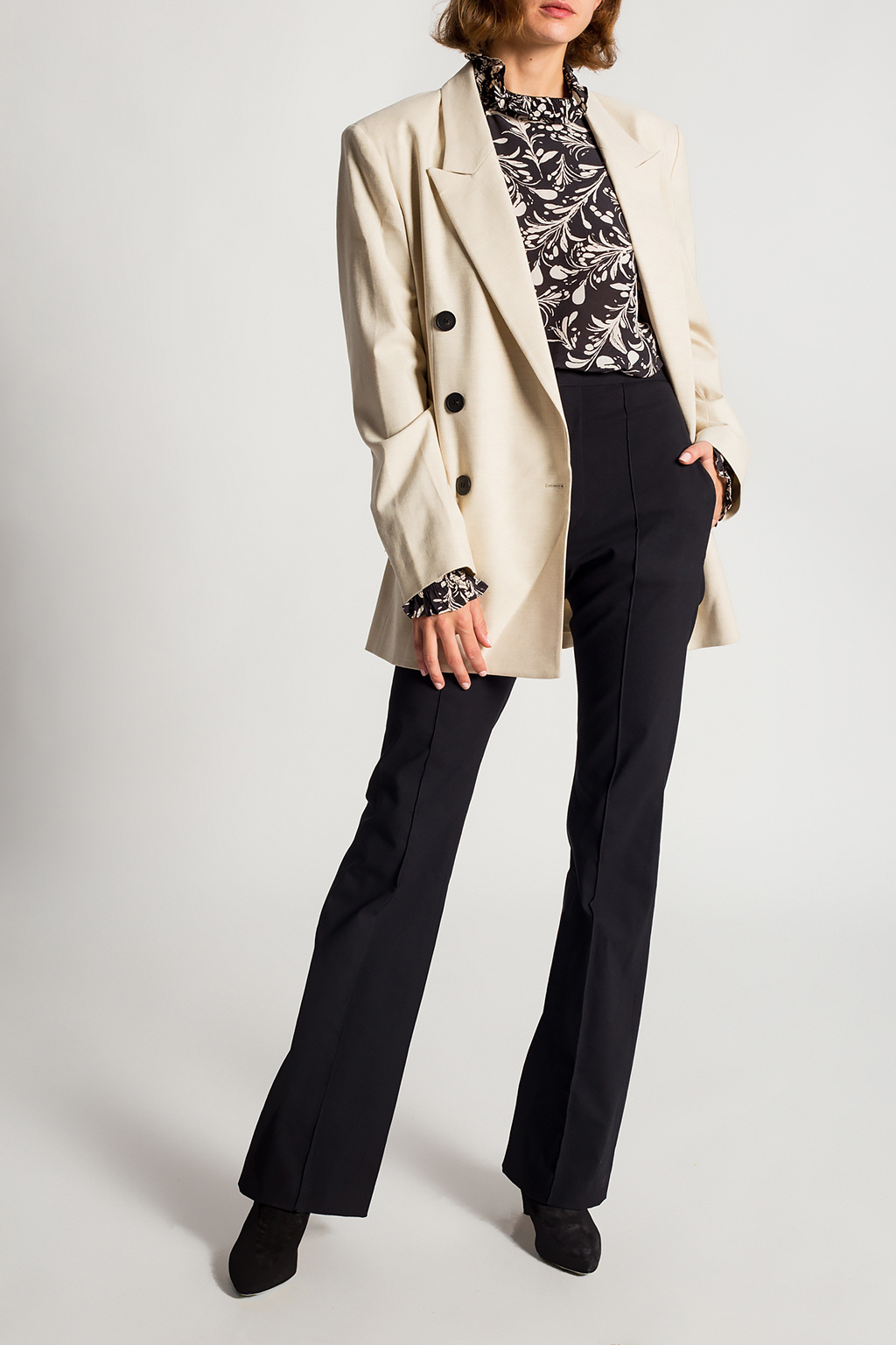 Keep it cute and cozy in the cupcakes and cashmere™ Monroe Sweater Double-breasted blazer