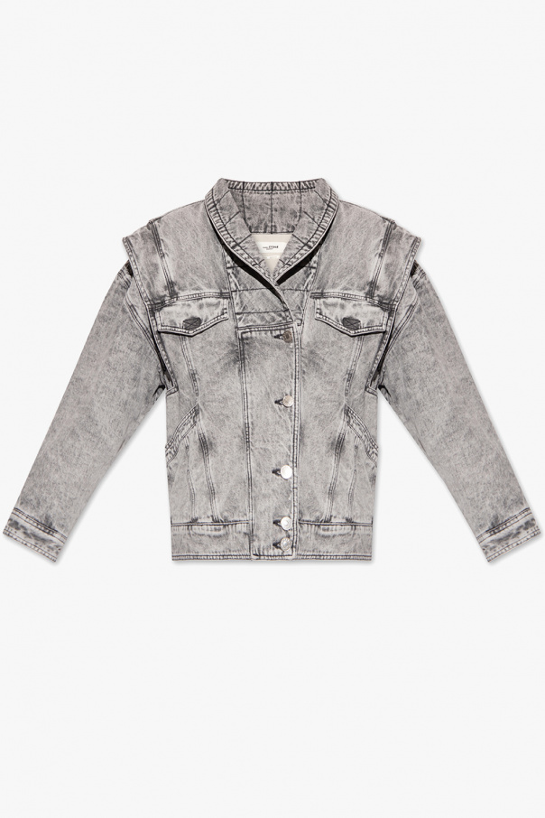 Stretch-cotton blend shirt dress ‘Veronica’ denim jacket with detachable sleeves