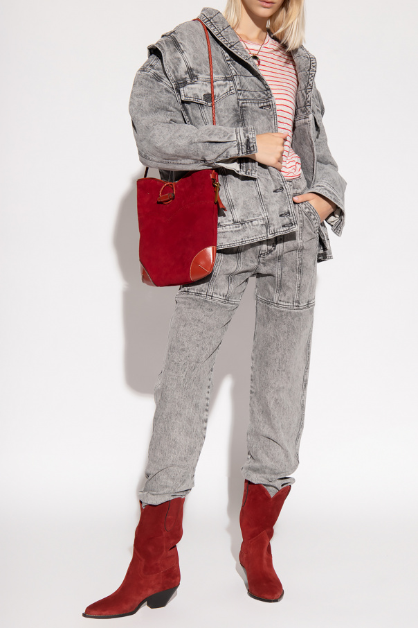 Marant Etoile ‘Veronica’ denim jacket LUREX with detachable sleeves