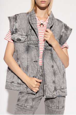 Marant Etoile ‘Veronica’ denim jacket LUREX with detachable sleeves
