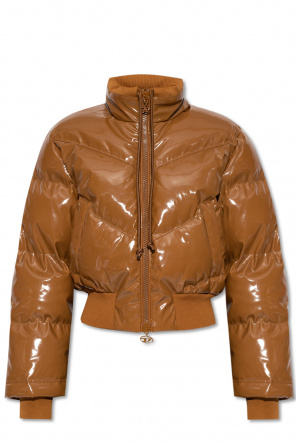 multiple-pocket zip-up hooded jacket