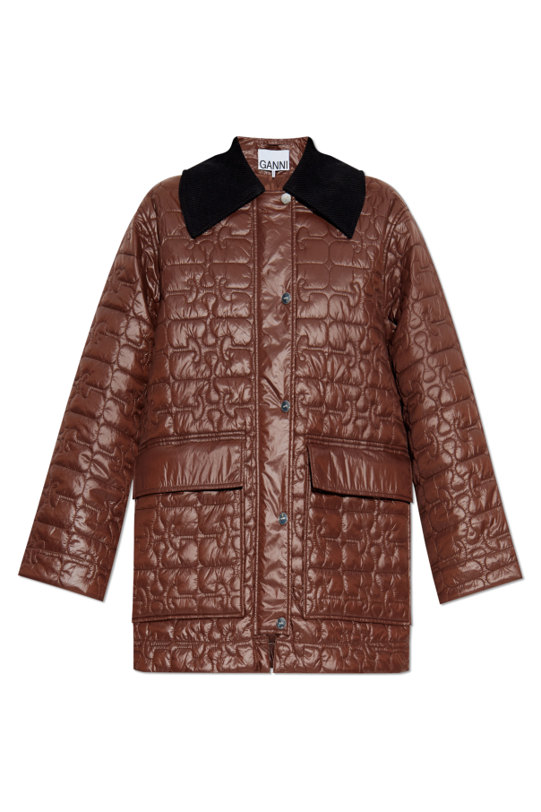 Quilted jacket with corduroy collar od Ganni