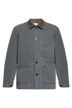 Jacket with corduroy collar
