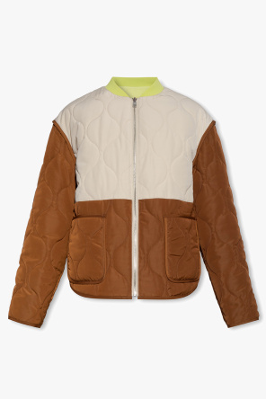 Reversible jacket od fish-print cotton shirt