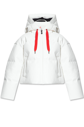 Emporio Armani Kids logo striped zipped hooded jacket