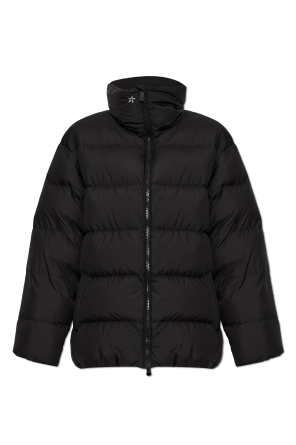 Down jacket with stand-up collar