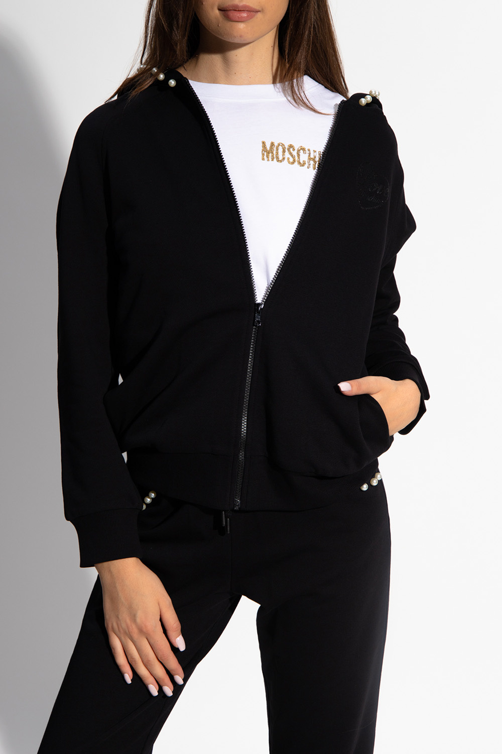 Love Moschino cutaway-collar cotton shirt