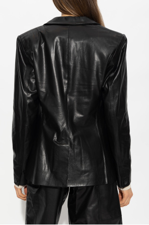 AMBUSH multi-drawstring hoodie Pink  ‘Razor’ leather blazer