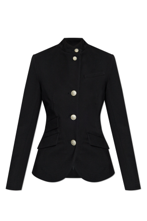 Jacket with stand-up collar