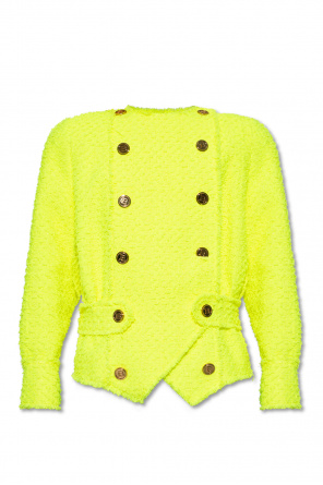 balmain logo wool and cashmere blend sweater