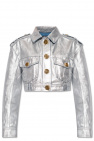Balmain Kids double-breasted logo-embroidered jacket Blu