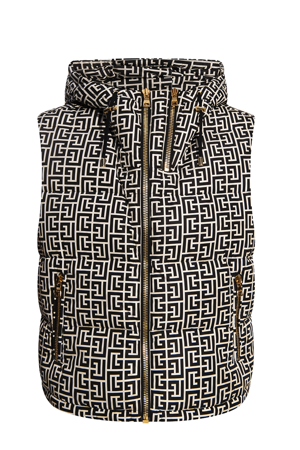 balmain track Hooded down vest