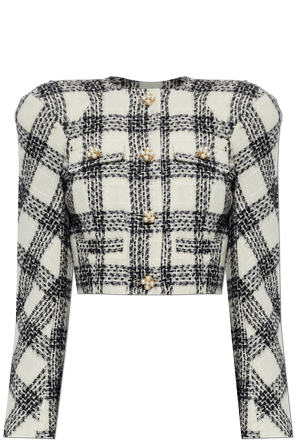 Tweed blazer with lurex thread
