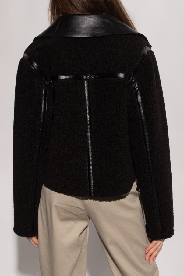 Proenza Schouler White Label faux-shearling collared jacket Cropped jacket in vegan leather