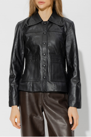 Proenza Schouler mock-neck knitted top Leather jacket