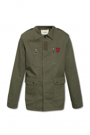 x Lacoste padded half-zip jacket "FW19" Marrone