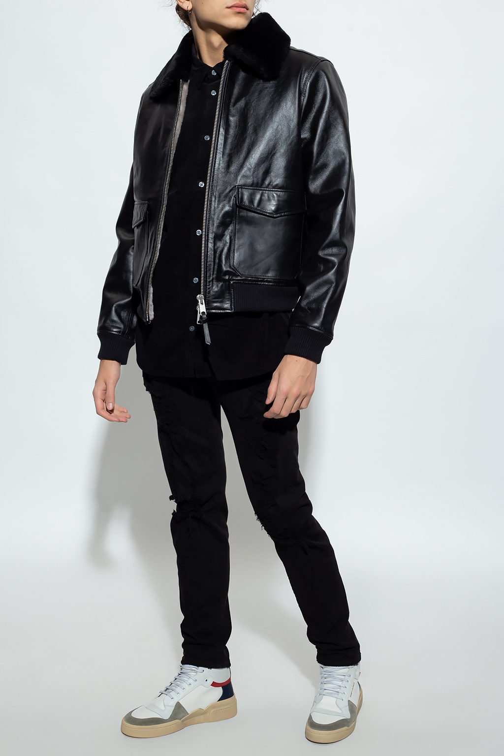 AllSaints ‘Worgan’ leather jacket | Men's Clothing | Vitkac