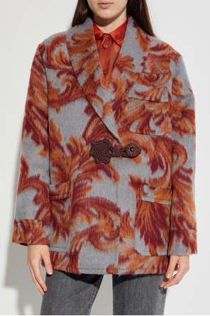 Etro Wełniana marynarka z dekoracyjnym wzorem