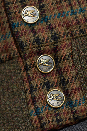 Etro Casaco bomber feminino Etro em lã com padrão xadrez castanho