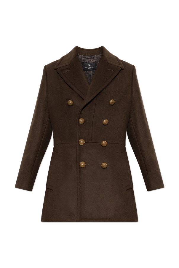 Wool double-breasted coat od Etro
