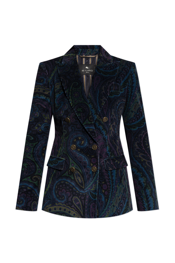 Corduroy blazer with decorative pattern od Etro