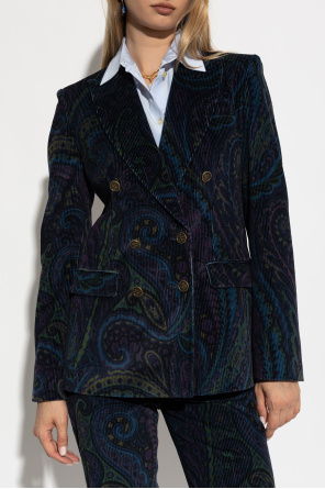 Etro Corduroy blazer with decorative pattern